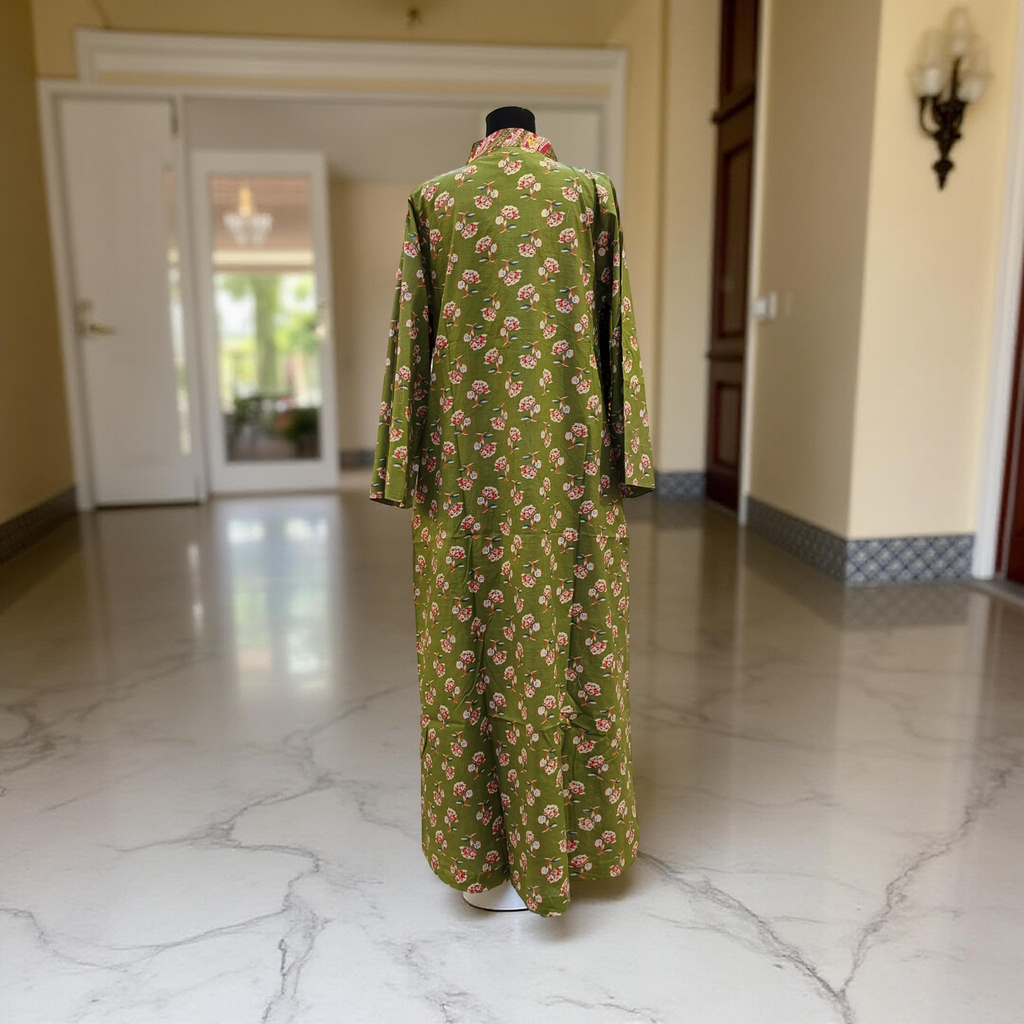 S/M Abaya With Sheila Inner Set Cotton length 57” Long
