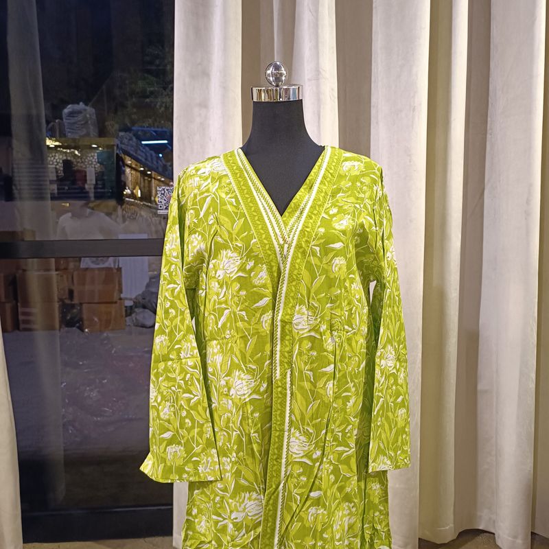L/XL Abaya With Sheila Inner Set Cotton length 57” Long