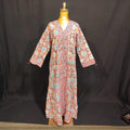 S-M Aafyia Printed Cotton Dress 57" Long Jalabiya