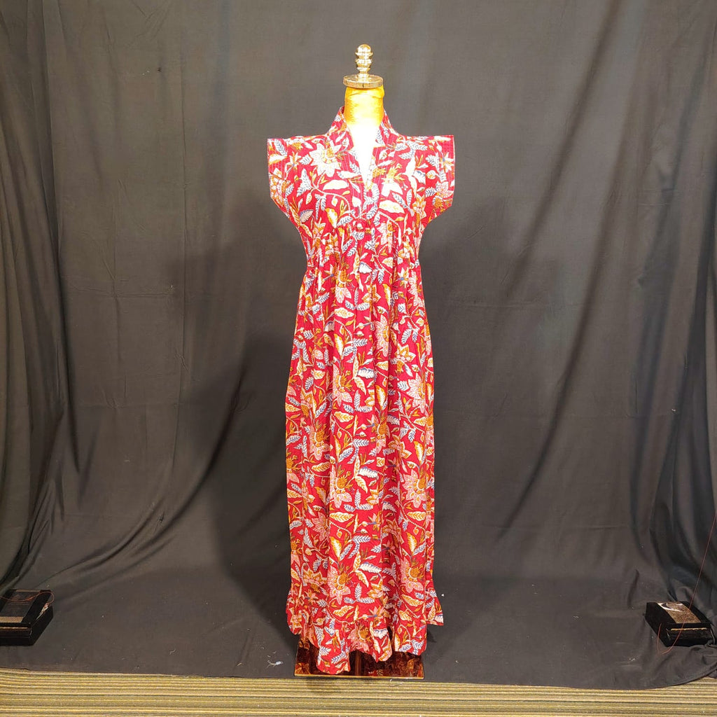 XS-S Amani Cotton Printed Dress 54" Long Jalabiya