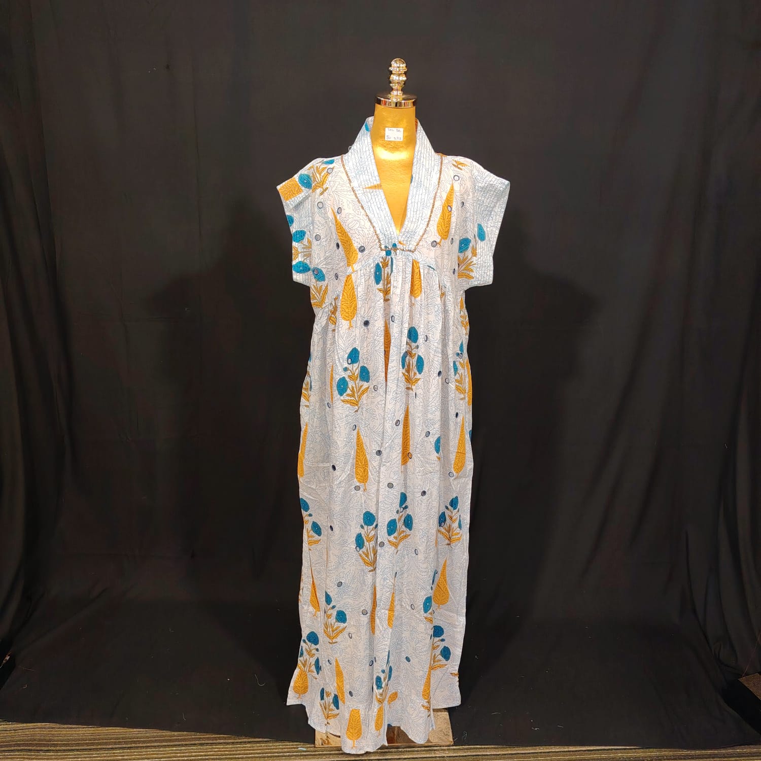 2XL-3XL Amani Printed Cotton Dress 57" Long Jalabiya