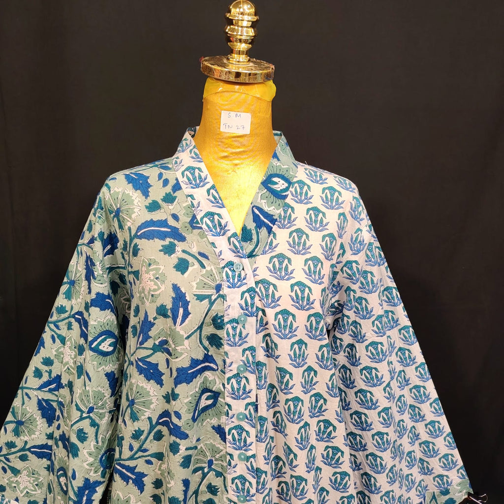 S-M Ayana Cotton Printed Dress 57" Long Jalabiya