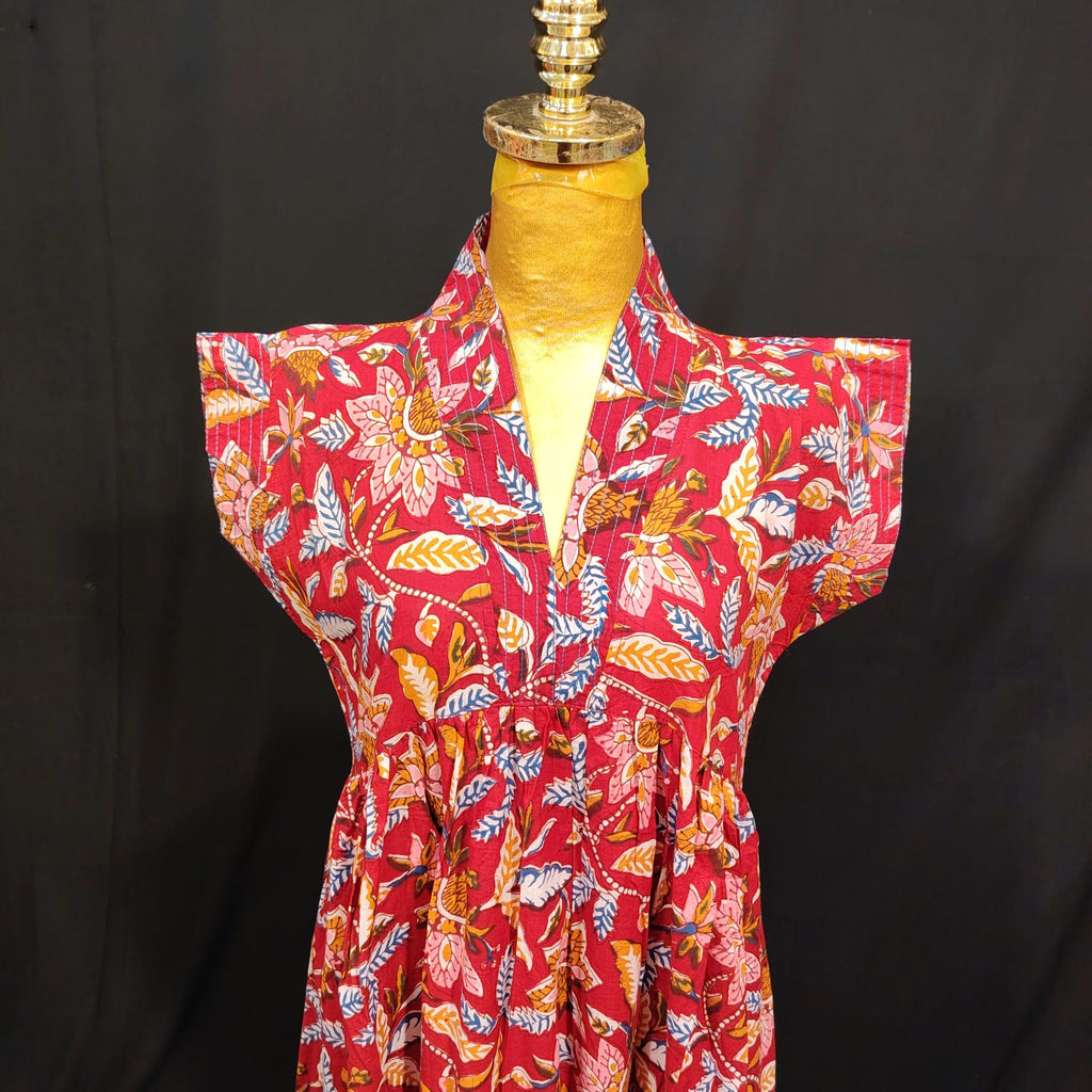 XS-S Amani Cotton Printed Dress 54" Long Jalabiya
