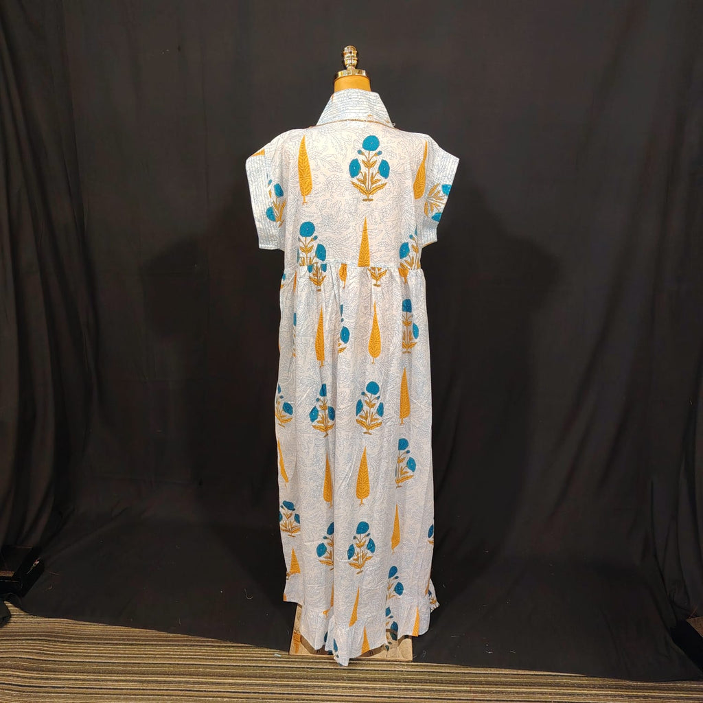 2XL-3XL Amani Printed Cotton Dress 57" Long Jalabiya