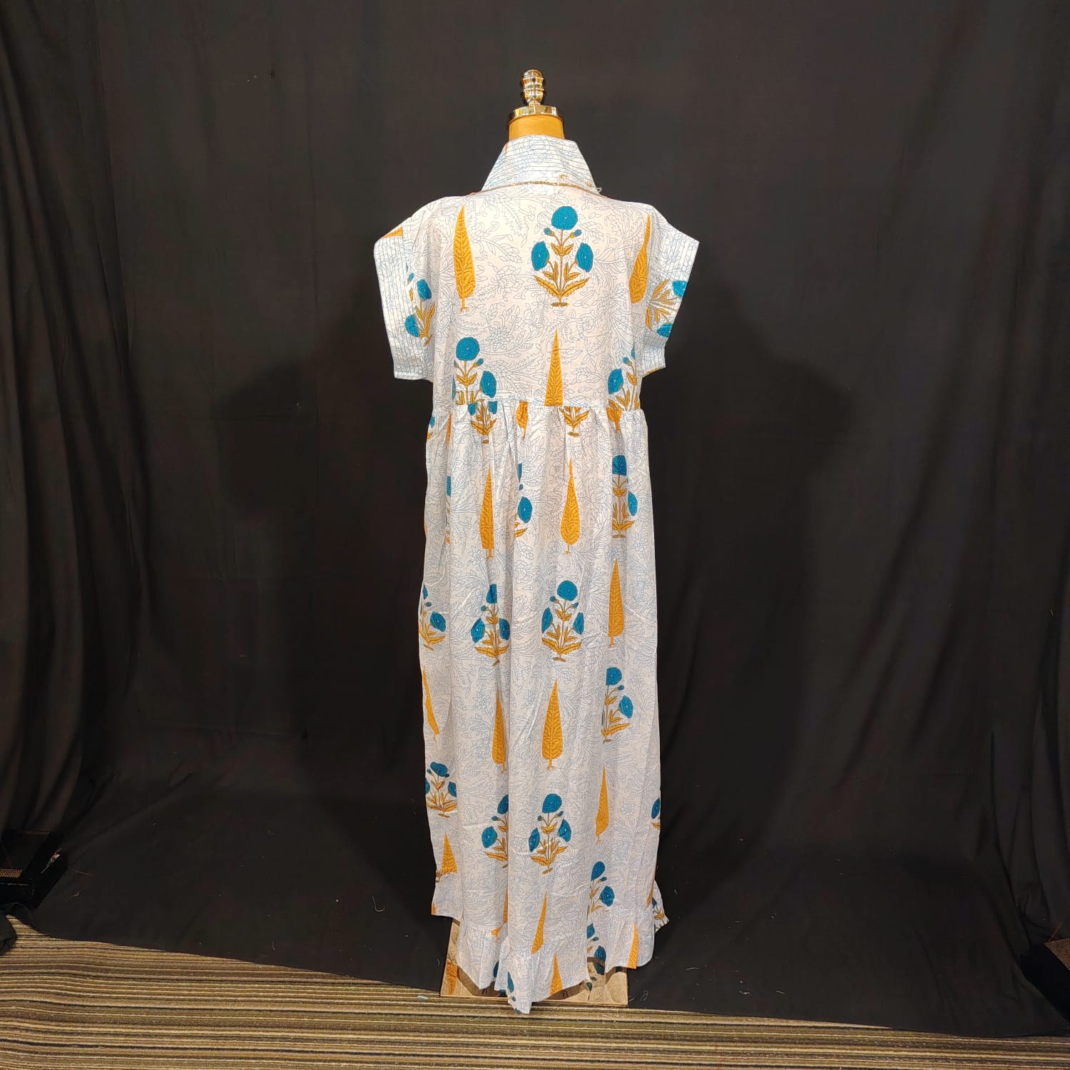 2XL-3XL Amani Printed Cotton Dress 57" Long Jalabiya
