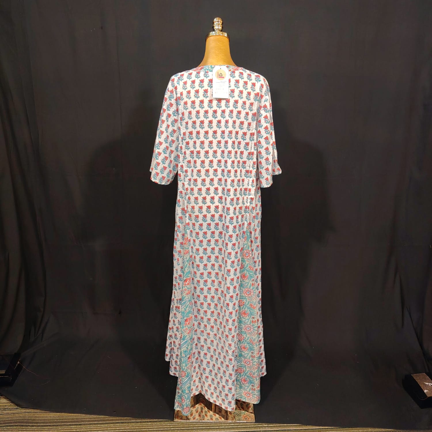 L-XL Ariya Cotton Printed Dress 57" Long Jalabiya