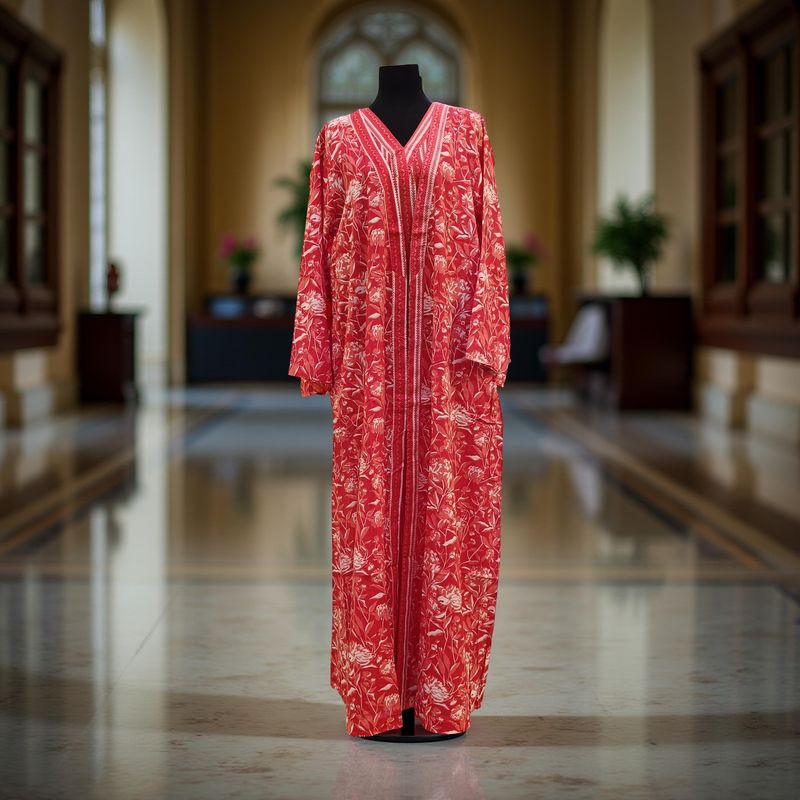 L/XL Abaya With Sheila Inner Set Cotton length 57” Long