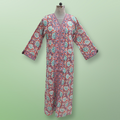 S/M Aafyia Printed Cotton Dress 57" Long Jalabiya