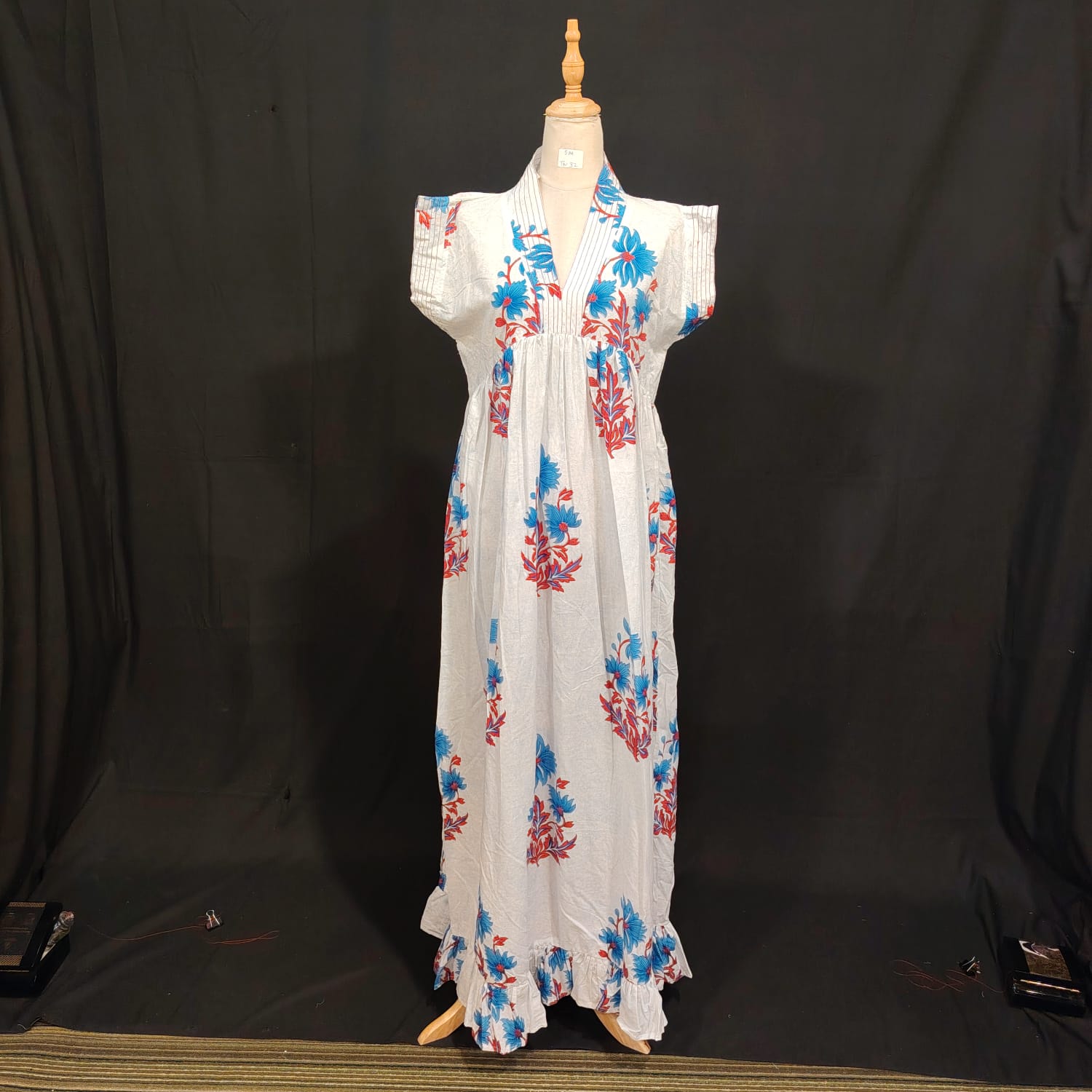 S-M Amani Cotton Printed Dress 57" Long Jalabiya
