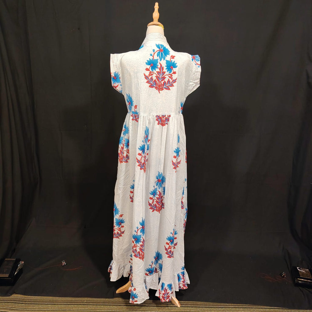 S-M Amani Cotton Printed Dress 57" Long Jalabiya