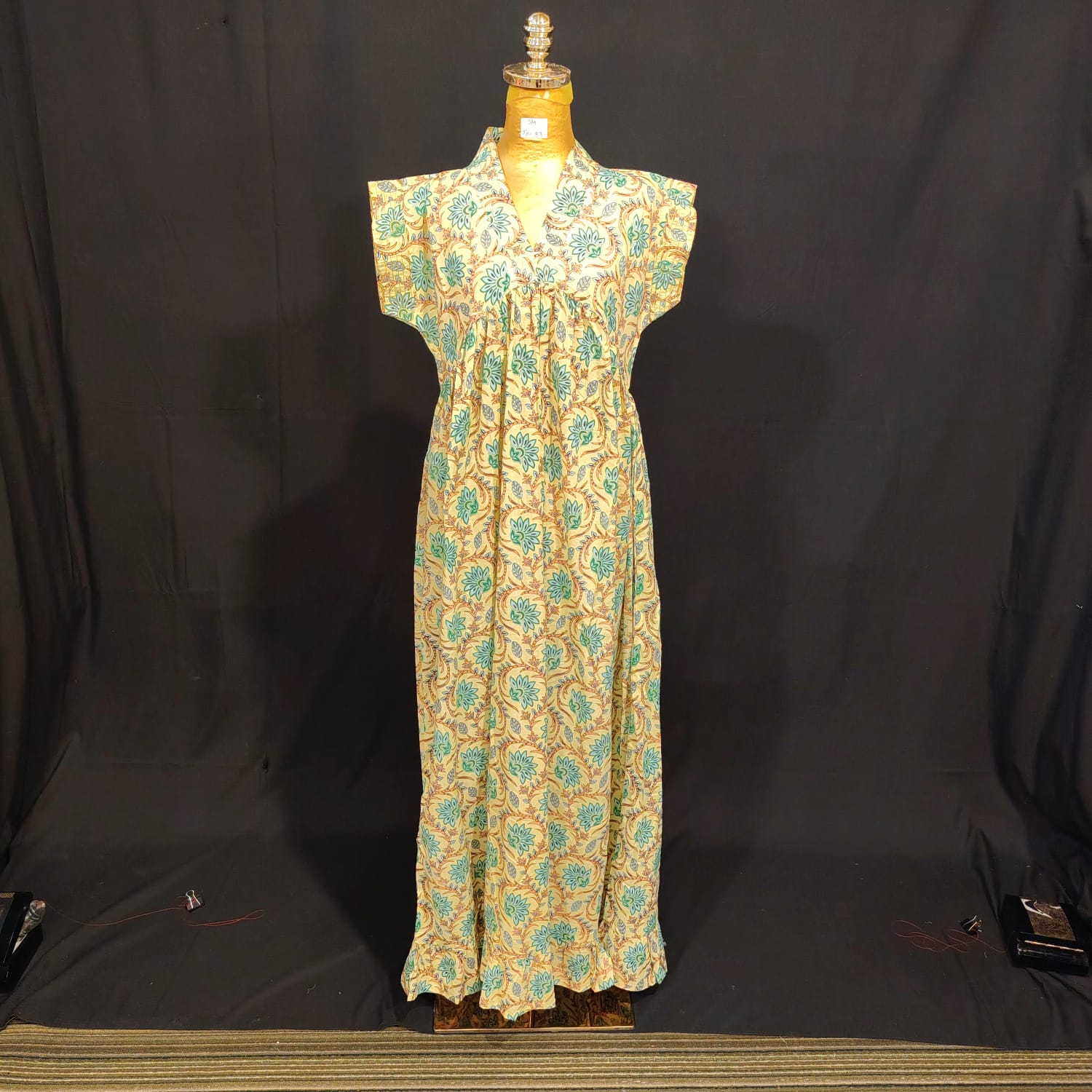 S-M Amani Cotton Printed Dress 57" Long Jalabiya