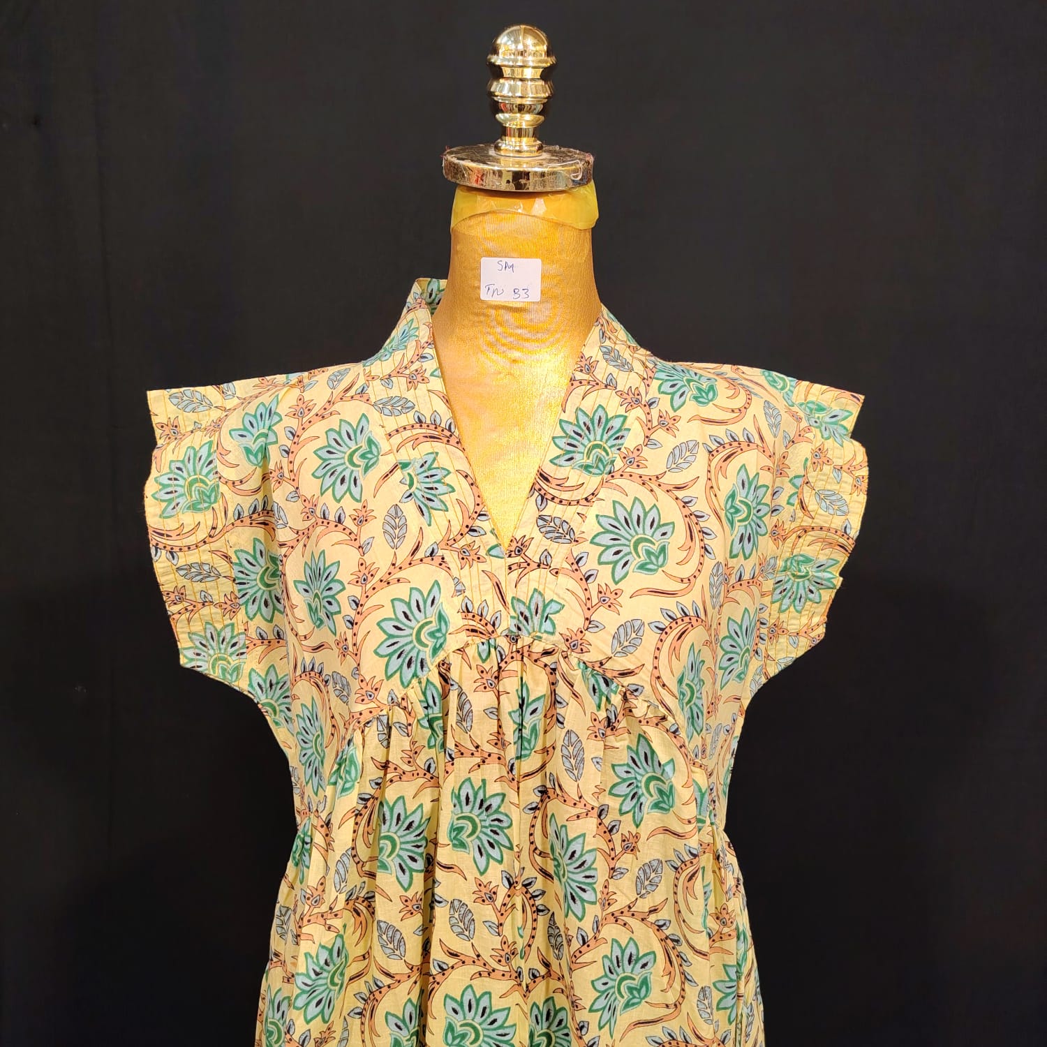 S-M Amani Cotton Printed Dress 57" Long Jalabiya