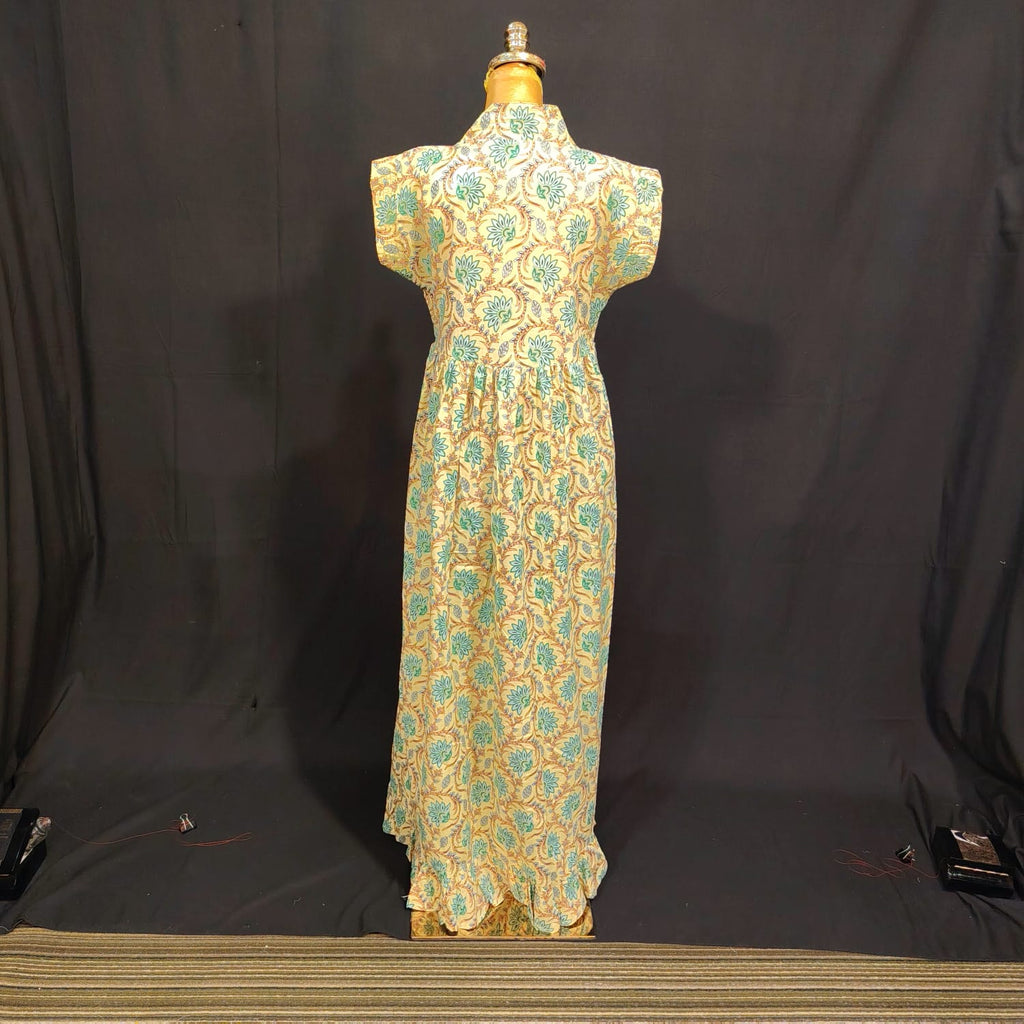 S-M Amani Cotton Printed Dress 57" Long Jalabiya
