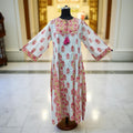 L/XL Anaya Printed Cotton Dress 57" Long Jalabiya