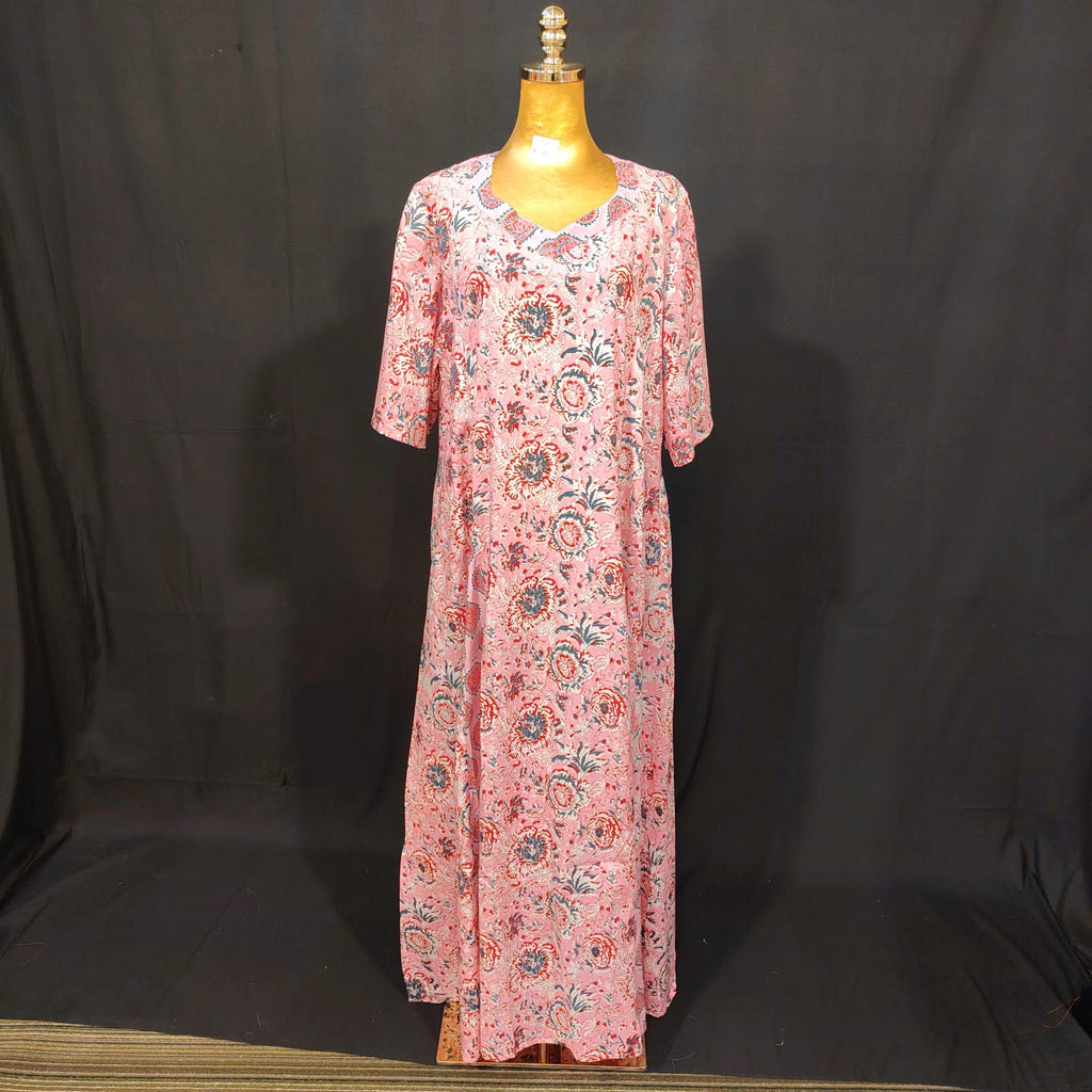 L-XL Ariya Cotton Printed Dress 57" Long Jalabiya