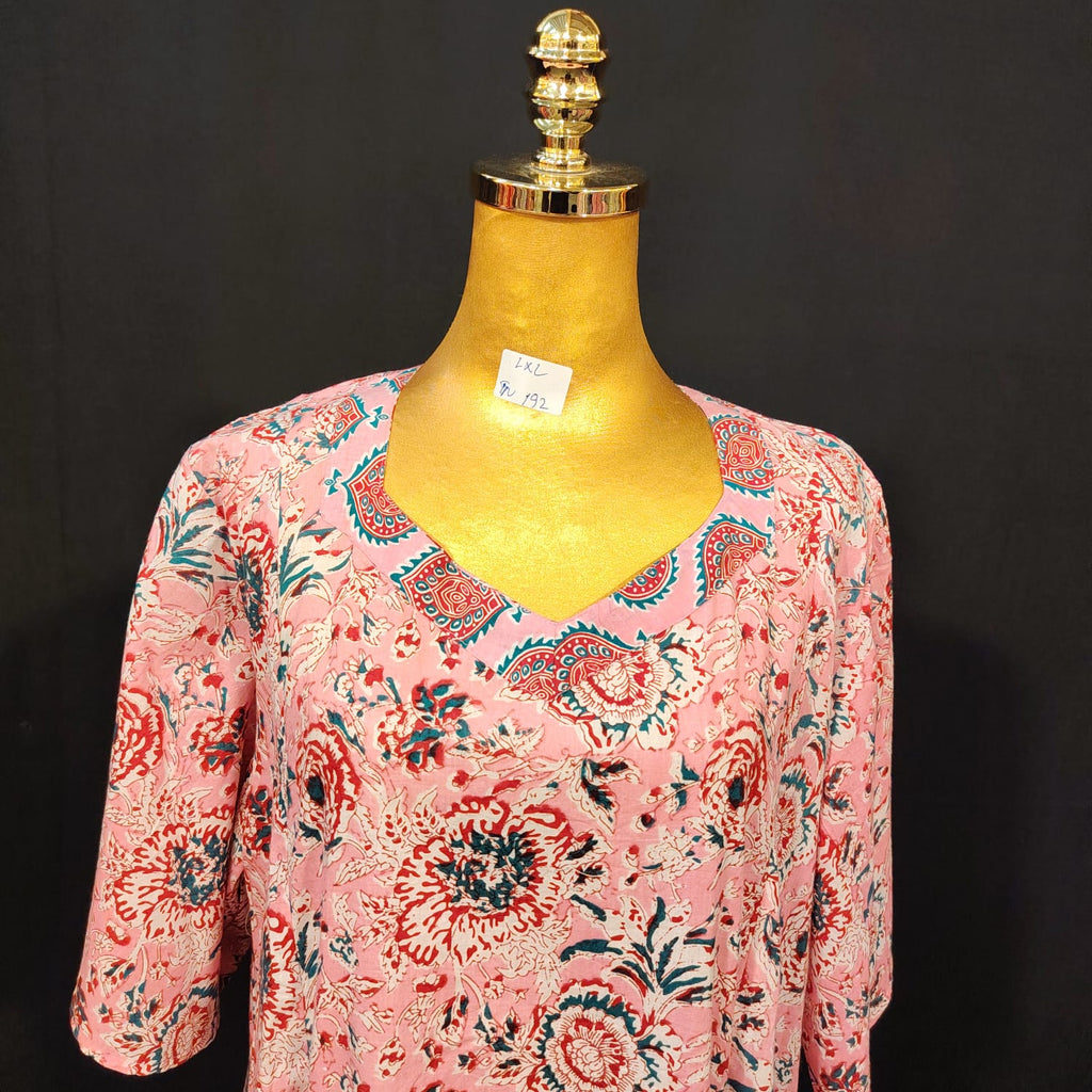 L-XL Ariya Cotton Printed Dress 57" Long Jalabiya