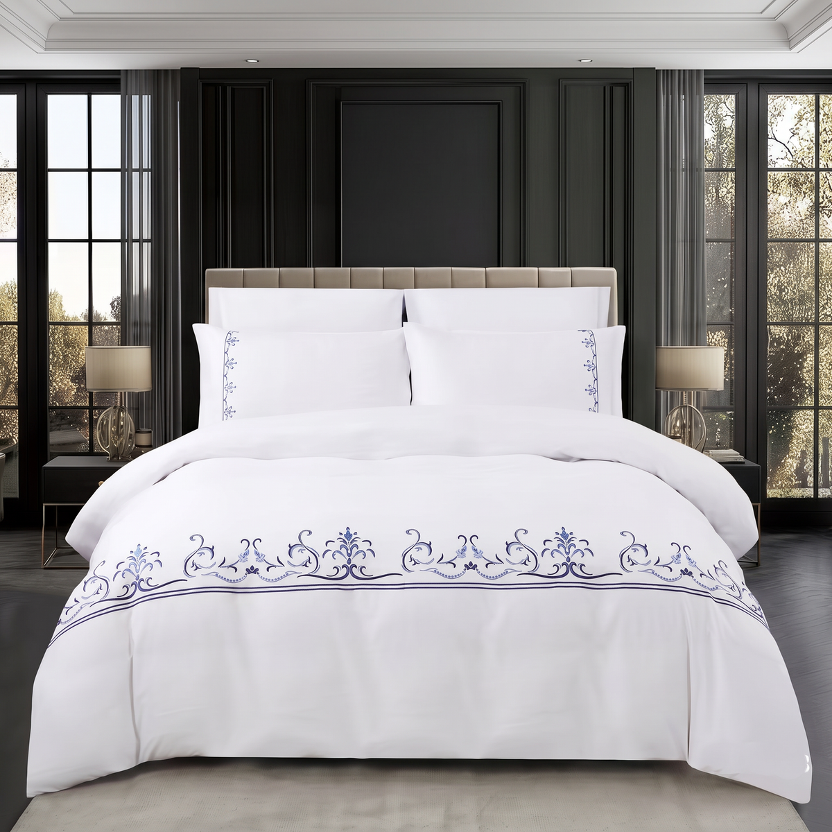Premium Embroidered Duvet Set 6 Pcs, King Size