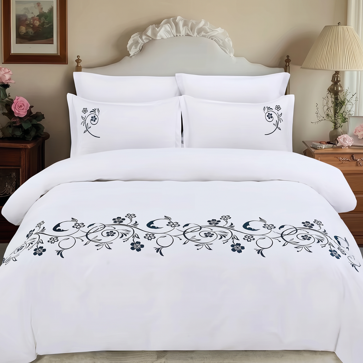 Premium Embroidered Duvet Set 6 Pcs, King size