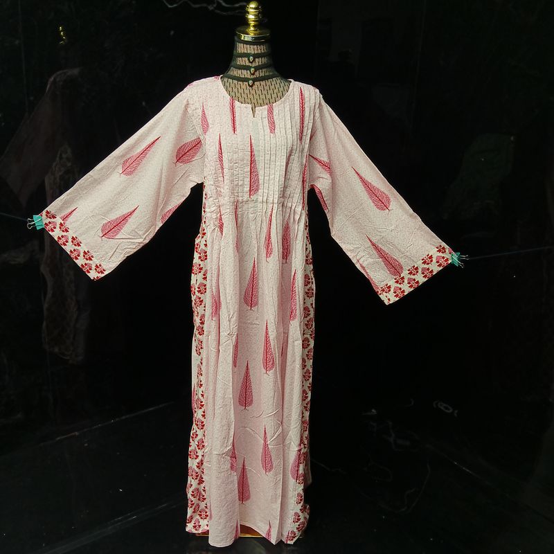 XS/S Aaron Printed Cotton Dress 54" Long Jalabiya