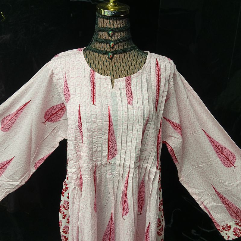 L/XL Aaron Printed Cotton Dress 57" Long Jalabiya
