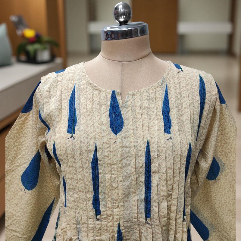 L/XL Aaron Printed Cotton Dress 57" Long Jalabiya