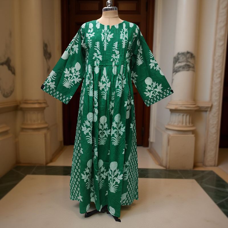L/XL Aaron Printed Cotton Dress 57" Long Jalabiya With Sheila