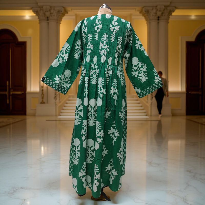 L/XL Aaron Printed Cotton Dress 57" Long Jalabiya With Sheila