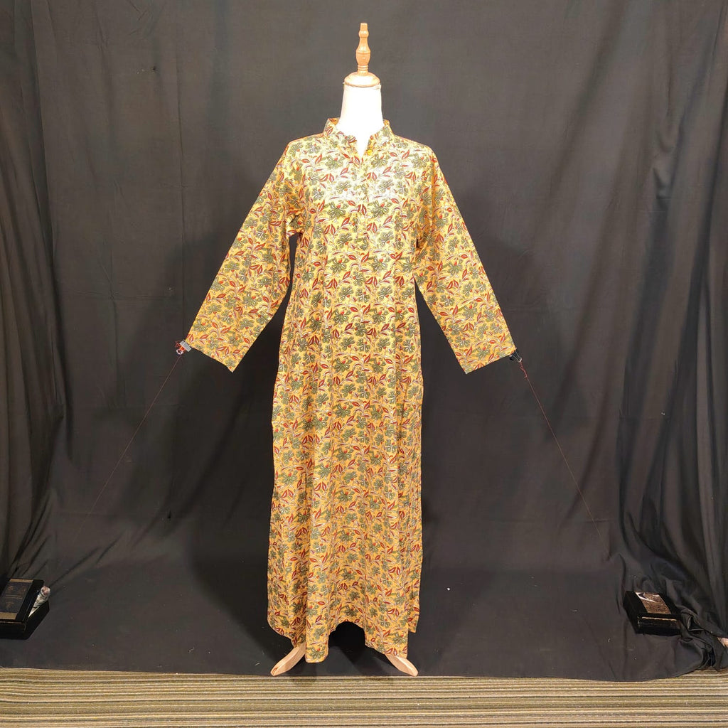 S-M Aya Cotton Printed Dress 57" Long Jalabiya