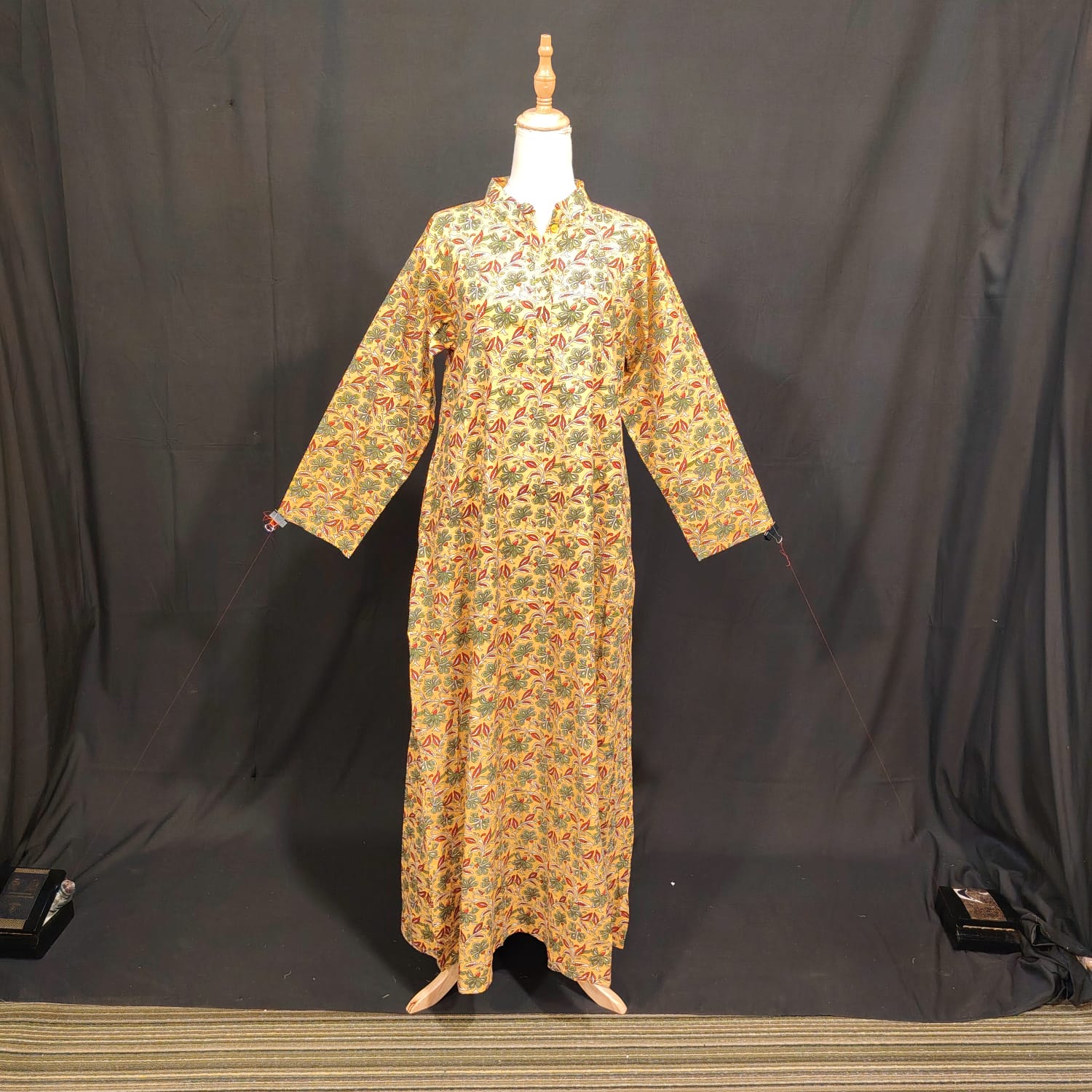 S-M Aya Cotton Printed Dress 57" Long Jalabiya