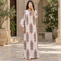 S/M Sparrow Crystal Printed Cotton Long Dress Jalabiya – 57