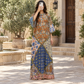 L/XL Takisha Crystal Printed Cotton Long Dress Jalabiya – 57