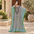 Free Size Crystal Farasha Printed Cotton Long Dress Jalabiya – 57"