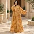 O/S Hiral Silk Crystal Printed Dress 57" Long Jalabiya