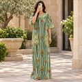 2XL/3LXL Nawaar Crystal Printed Cotton Long Dress Jalabiya – 57