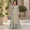 L/XL Naija Printed Cotton Long Dress Jalabiya – 57