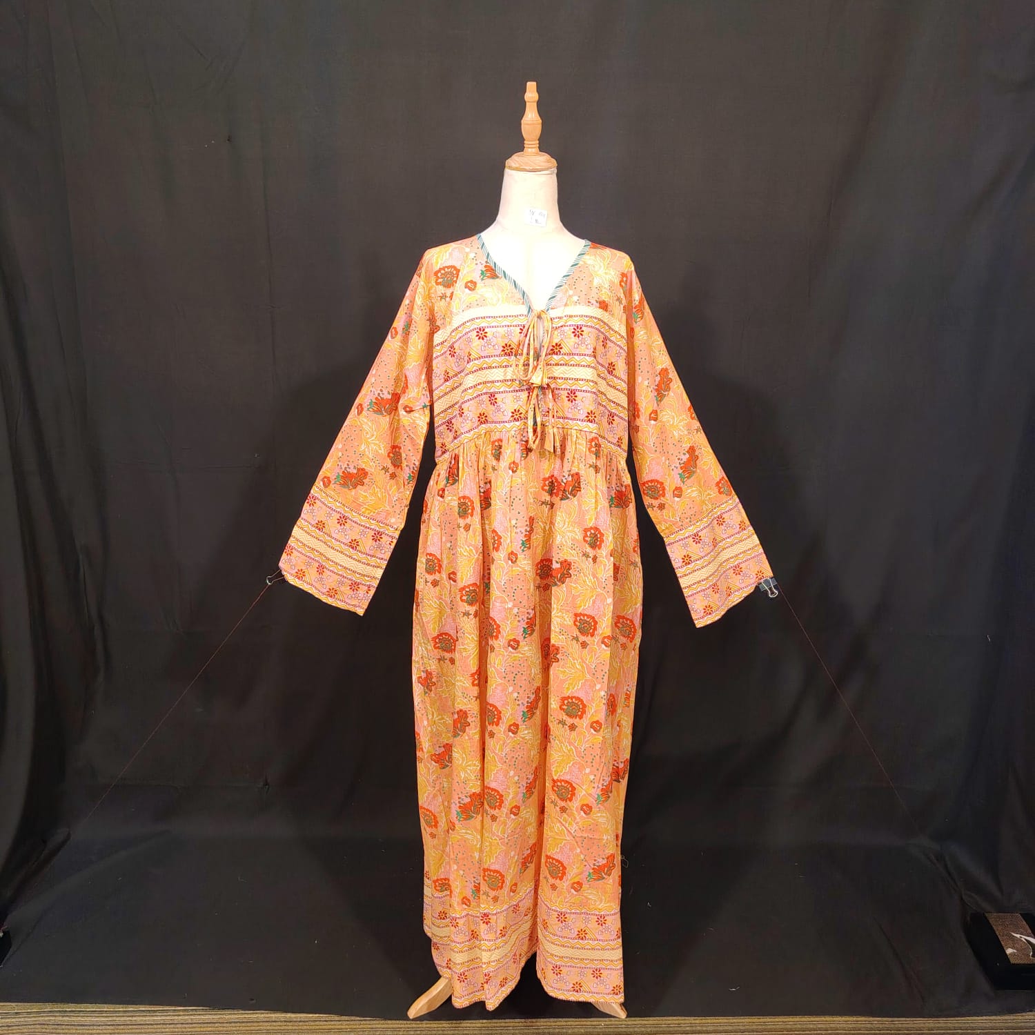 L-XL Beach Cotton Printed Dress 57" Long Jalabiya