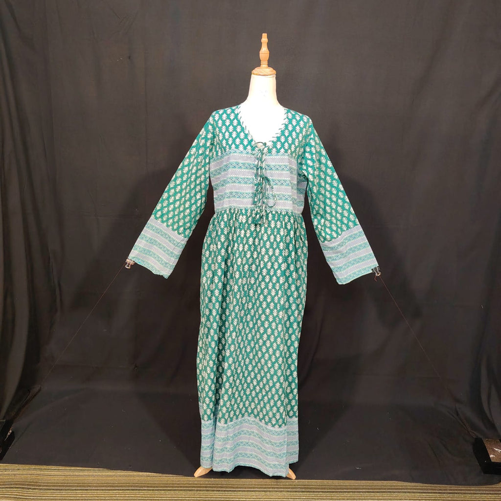 L-XL Beach Cotton Printed Dress 57" Long Jalabiya