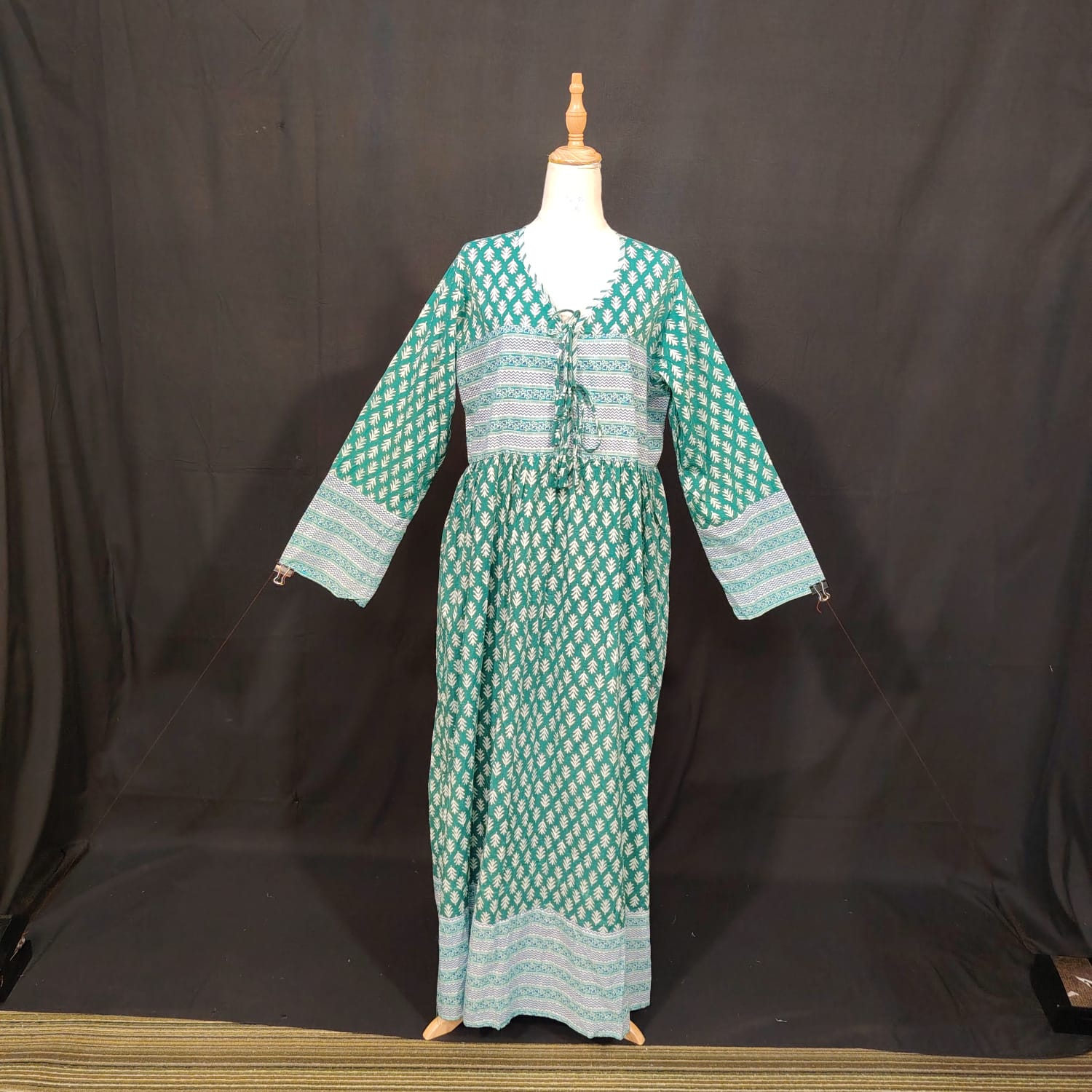 L-XL Beach Cotton Printed Dress 57" Long Jalabiya