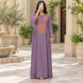 L/XL Suf Crystal Printed Cotton Long Dress Jalabiya – 57