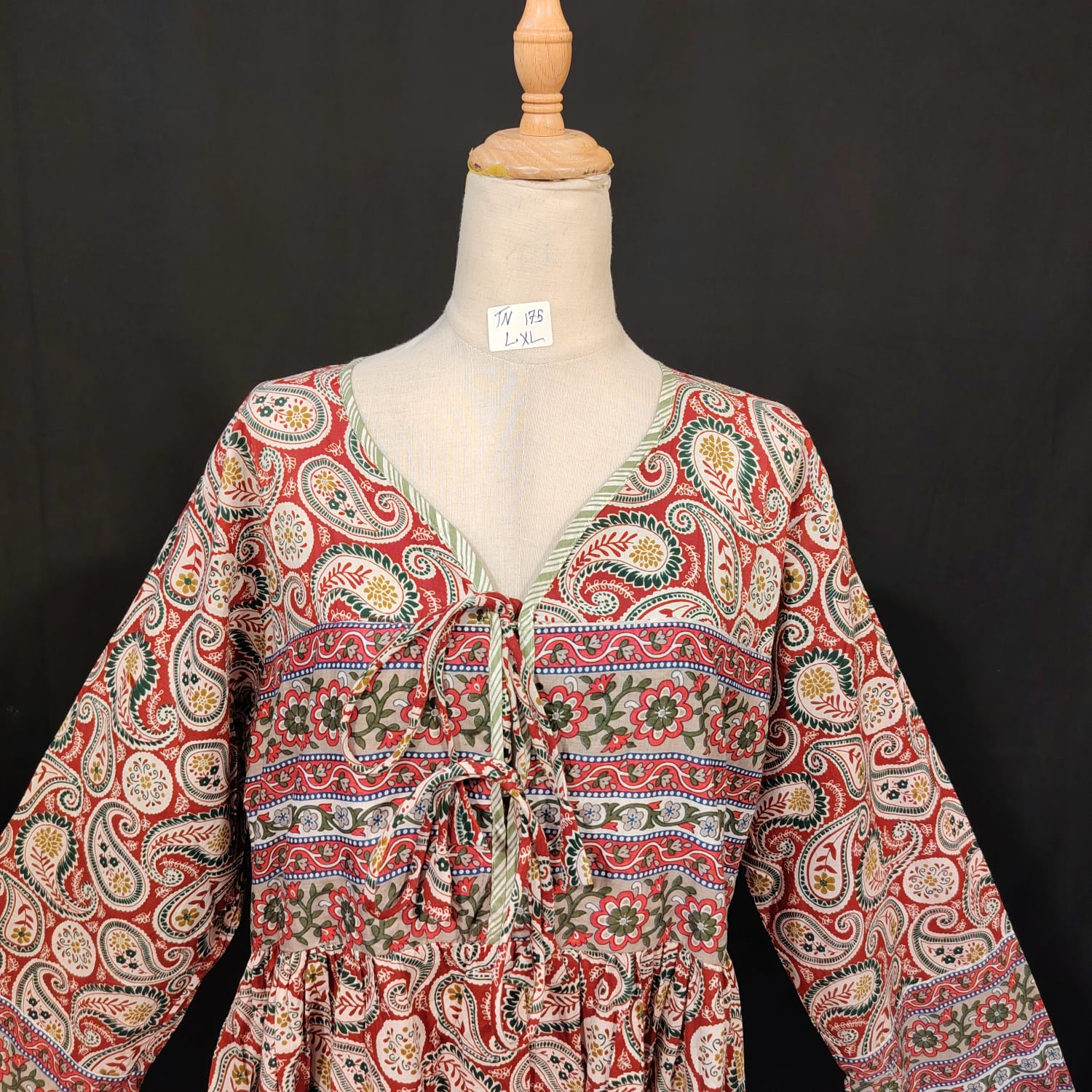 L-XL Beach Cotton Printed Dress 57" Long Jalabiya