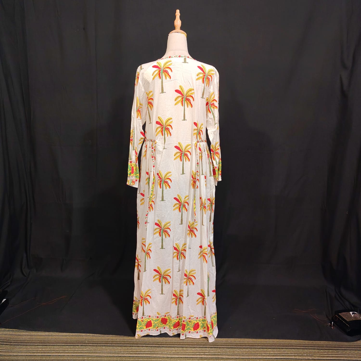 S-M Bhopali Printed Cotton Dress 57" Long Jalabiya