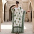 Free Size Crystal Farasha Printed Cotton Long Dress Jalabiya – 57"