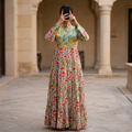 S/M Crystal Safia Cotton Printed Long Dress Jalabiya – 57
