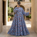 2XL-3XL Crystal Ziya Printed Cotton Long Dress Jalabiya – 57"