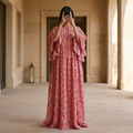 S/M Crystal Special Printed Cotton Dress 57" Long Jalabiya