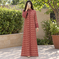 L/XL Crystal Tansy Printed Cotton Dress 57" Long Jalabiya
