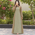 S/M Crystal Honey Printed Cotton Dress 57" Long Jalabiya