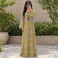 S/M Crystal Special Printed Cotton Dress 57" Long Jalabiya