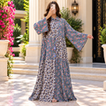 L-XL Fatim Printed Cotton Dress 57" Long Jalabiya