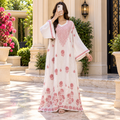 2XL-3XL Special Embroidery Printed Cotton Long Dress Jalabiya – 57"
